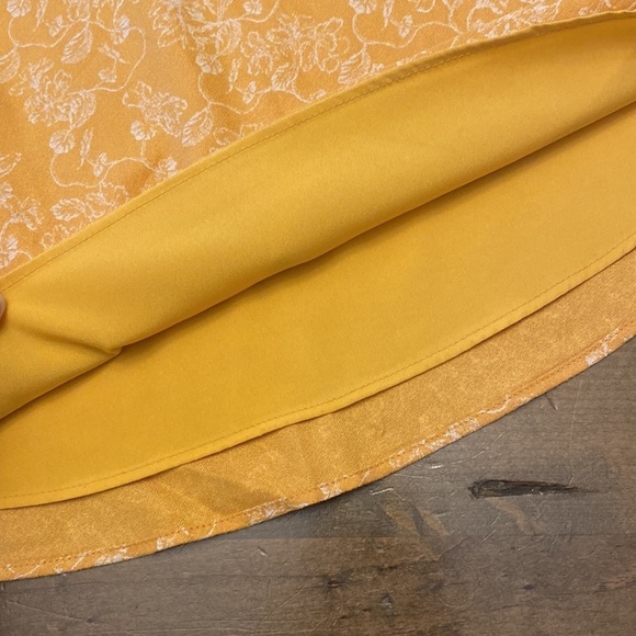 Hinge yellow floral midi skirt elastic waist size XS lined‎ - Picture 5 of 6